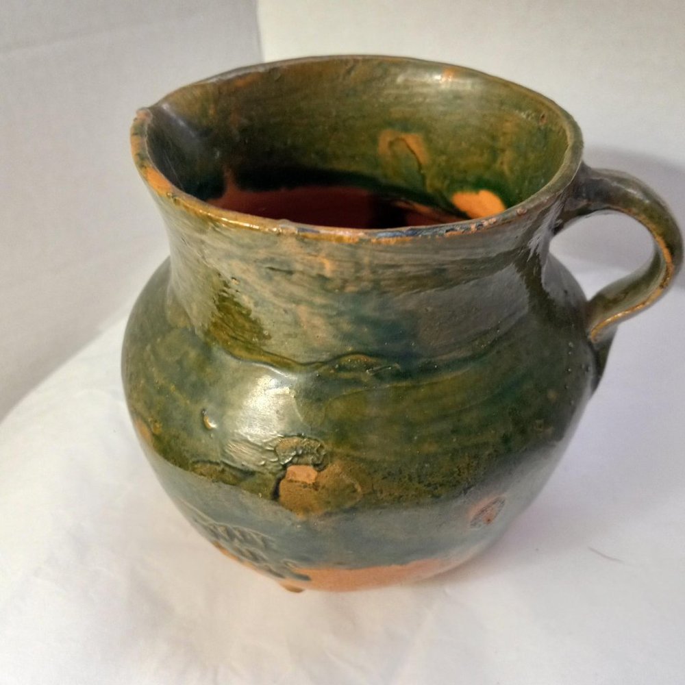 Mexico Pottery - Hand Thrown - Unmarked - Drip Glaze - Vintage